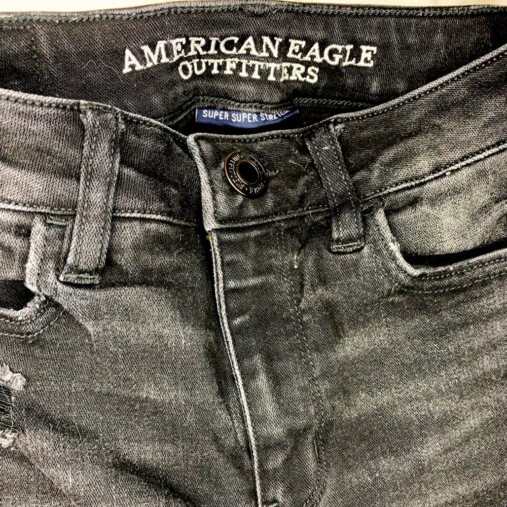 American Eagle ultra distressed Hi Rise jeggings